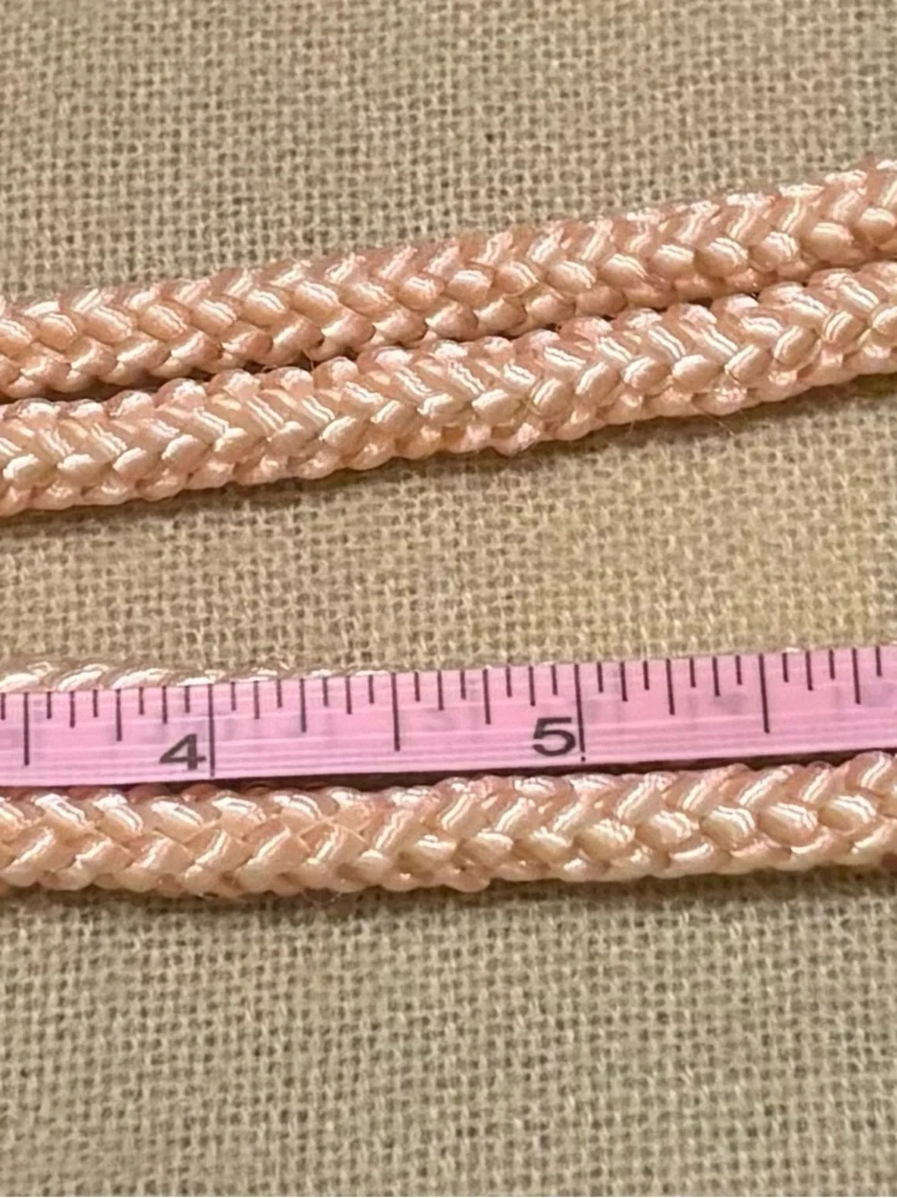 Peach or light pink Braided Pearl Accent Women's Belt